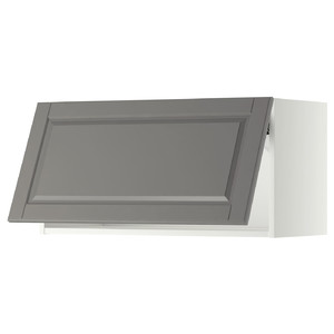 METOD Wall cabinet horizontal, white/Bodbyn grey, 80x40 cm
