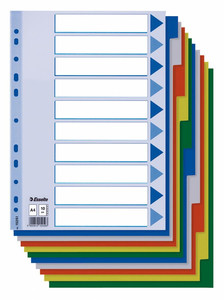 Esselte Plastic Divider A4 10 Sheets