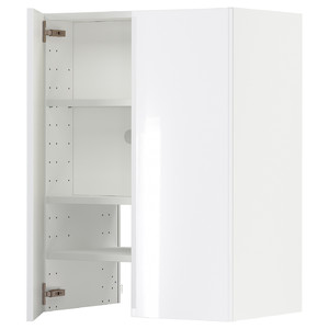 METOD Wall cb f extr hood w shlf/door, white/Ringhult white, 60x80 cm