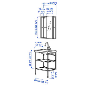 ENHET Bathroom, anthracite, 64x43x87 cm