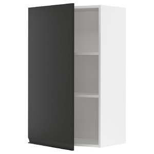 METOD Wall cabinet with shelves, white/Upplöv matt anthracite, 60x100 cm