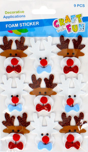 Craft Christmas Self-Adhesive Decoration Set Reindeer 9pcs