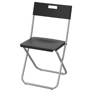 GUNDE Folding chair, black