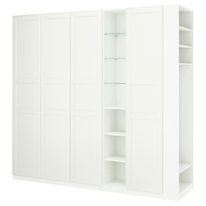 PAX / TYSSEDAL Wardrobe combination, white white/white, 255x60x236 cm