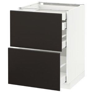 METOD / MAXIMERA Base cb 2 frnts/2 low/1 md/1 hi drw, white, Kungsbacka anthracite, 60x60 cm
