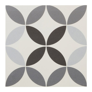 Gres Tile Hydrolic Design 4 Colours 20 x 20 cm, circle4 b&w, 1 m2