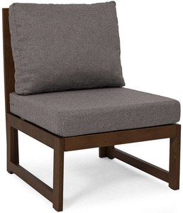 Middle Sofa Section Seat MALTA, outdoor, dark brown/graphite