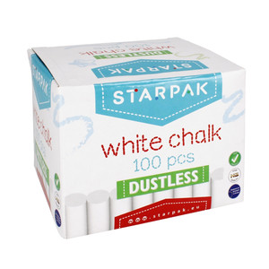 Starpak Dustless White Chalk 100pcs