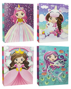 Gift Bag for Girls 180x240 12-pack, assorted patterns