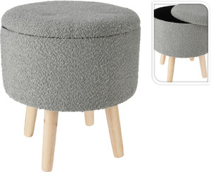 Stool with Storage L Neely, light grey