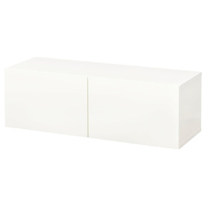 BESTÅ Wall-mounted cabinet combination, white/Lappviken white, 120x42x38 cm