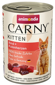 Animonda Carny Kitten Cat Food Beef & Turkey Hearts 400g