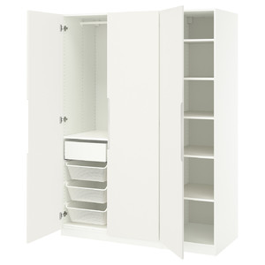 PAX / TONSTAD Wardrobe combination, white/off-white, 150x60x201 cm