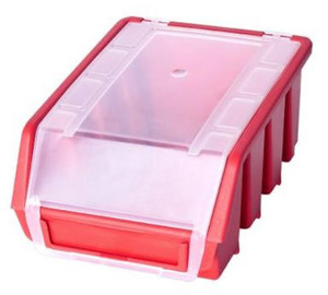Small Organizer Bin with Lid Ergobox 1, 118x112x75 mm, red