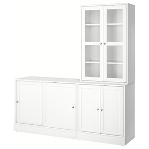 HAVSTA Storage combination w sliding doors, white, 202x47x212 cm