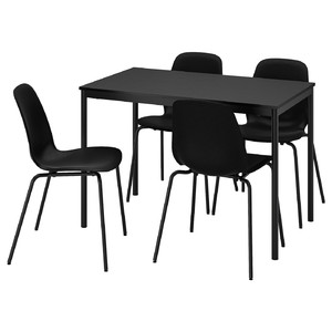 LIDÅS/SANDSBERG Table and 4 chairs, black/black/black/black, 110x67 cm