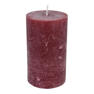 Rustic Candle 12cm, dark red