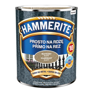 Hammerite Direct To Rust Metal Paint 0.7l, hammered gold