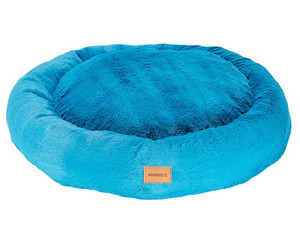 MIMIKO Pets Dog Bed Lair Shaggy Round XXL 100cm, turquoise
