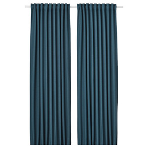 ANNAKAJSA Room darkening curtains, 1 pair, blue, 145x300 cm
