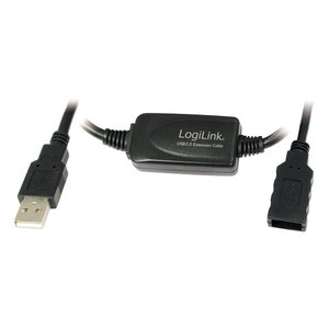 LogiLink Extension Cable USB 2.0 black, 10m