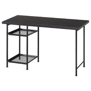 LAGKAPTEN / SPÄND Desk, black-brown/black, 120x60 cm