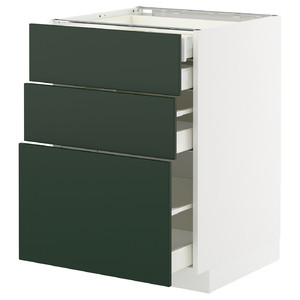 METOD / MAXIMERA Base cb 3 frnts/2 low/1 md/1 hi drw, white/Havstorp deep green, 60x60 cm
