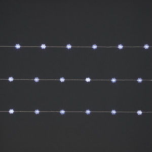 LED Lighting Chain 100 LED Snowflake, indoor, copper, cool white