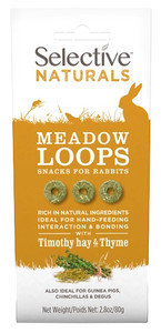 Selective Naturals Meadow Loops Snacks for Rabbits Timothy Hay & Thyme 80g