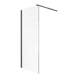 GoodHome Walk-in Shower Panel Beloya 90 cm, transparent/black