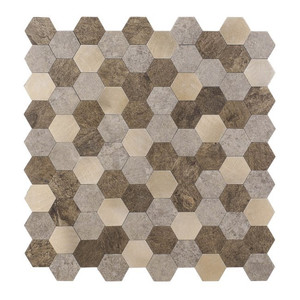 Wall Self-adhesive Panel Sticker, brown hexagones
