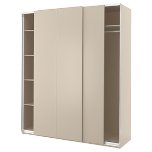 PAX / HASVIK Wardrobe combination, grey-beige/grey-beige, 200x66x236 cm