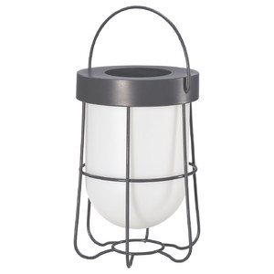 SOLVINDEN Table lamp, solar-powered/grey, 18 cm