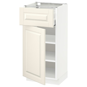 METOD / MAXIMERA Base cabinet with drawer/door, white/Bodbyn off-white, 40x37 cm