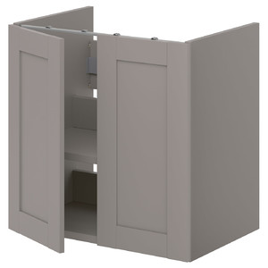 ENHET Bs cb f wb w shlf/doors, grey, grey frame, 60x40x60 cm