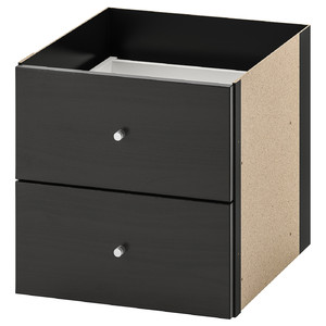KALLAX Insert with 2 drawers, black-brown, 33x33 cm