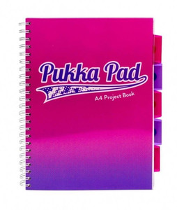 Pukka Pad Spiral Notebook A4 100 Sheets Squared Fusion Pink