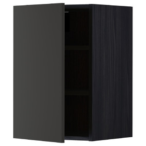 METOD Wall cabinet with shelves, black/Nickebo matt anthracite, 40x60 cm