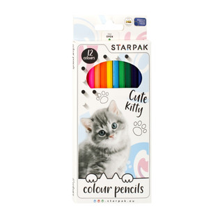 Starpak Colour Pencils 12 Colours Kitty
