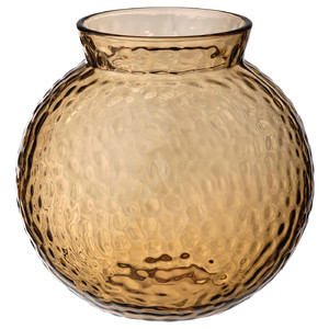 KONSTFULL Vase, patterned/brown, 10 cm