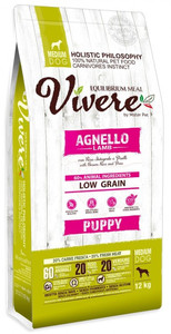 Vivere Dog Dry Food Low Grain Gluten-Free Medium Puppy Lamb 3kg