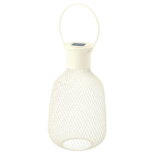 SOLVINDEN LED solar-powered lantern, outdoor/mesh white, 29 cm