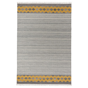 RYSSGRÄS Rug, flatwoven, grey-yellow/handmade, 200x300 cm