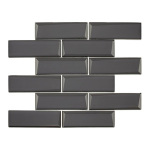 Glass Mosaic Tile Metro 37.3 x 29.8 cm, small, dark grey, 1pc