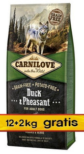 Carnilove Dog Food Duck & Pheasant Adult 14kg (12+2kg)