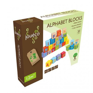 Joueco Wooden Alphabet Blocks 30pcs 12m+