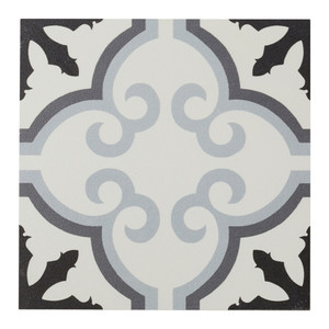 Gres Wall/Floor Tile Hydrolic Design 3 Colours 20 x 20 cm, b&w flower, 1 m2