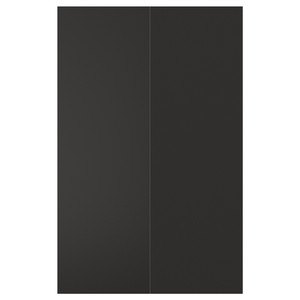 NICKEBO 2-p door f corner base cabinet set, matt anthracite, 25x80 cm