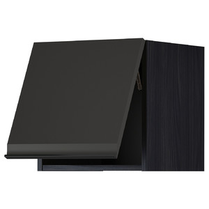 METOD Wall cabinet horizontal w push-open, black/Upplöv matt anthracite, 40x40 cm