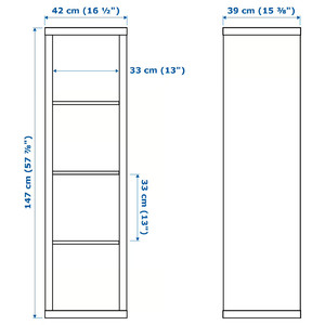 KALLAX Shelving unit with 2 inserts, white, 42x147 cm